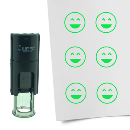Stamp happy smiley - 10 mm print