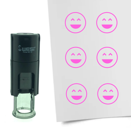 Stamp happy smiley - 10 mm print