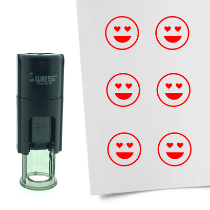 Stamp love smiley - 10 mm print