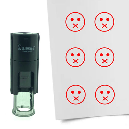 Stamp silent smiley - 10 mm print