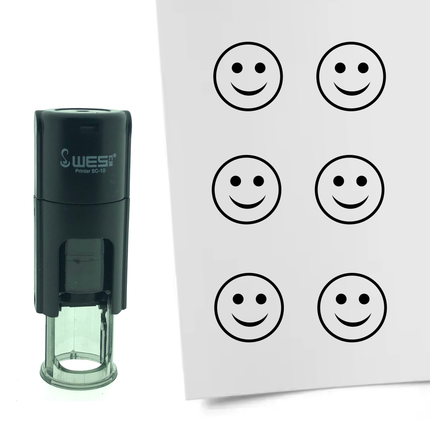 Stamp cheerful smiley - 10 mm print