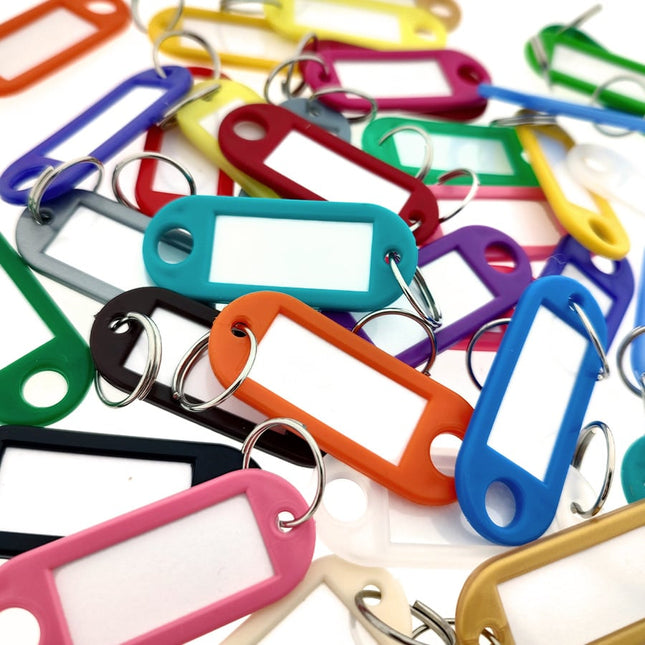 Etiquetas para llaves con anillo 55x22 mm - Mezcla 25 colores - Por 50 unidades