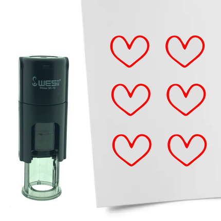 Stamp open heart - 10 mm print
