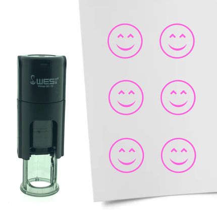 Stamp happy smiley - 10 mm print