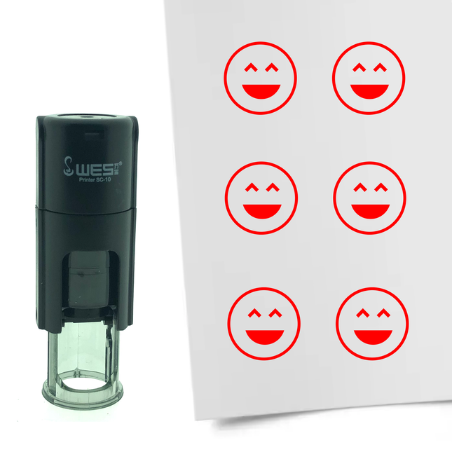 Stamp happy smiley - 10 mm print