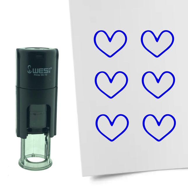 Stamp open heart - 10 mm print