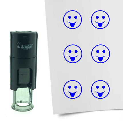 Stamp funny smiley - 10 mm print