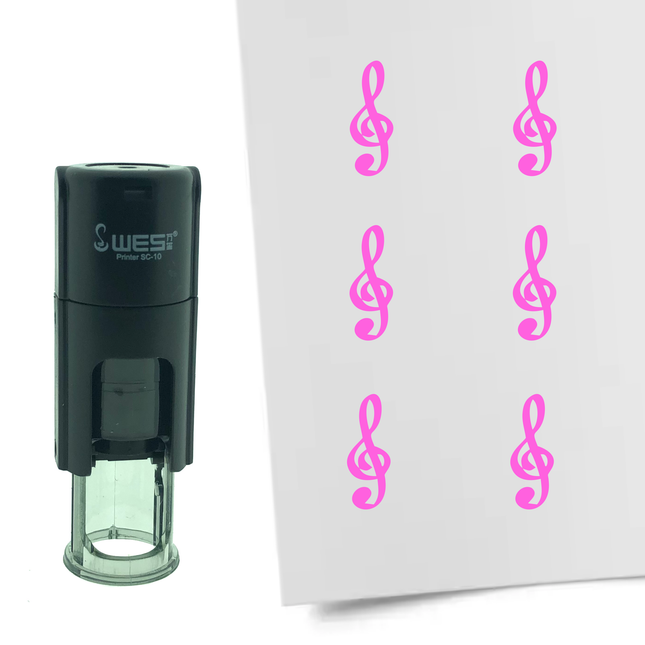Stamp treble clef - 10 mm print