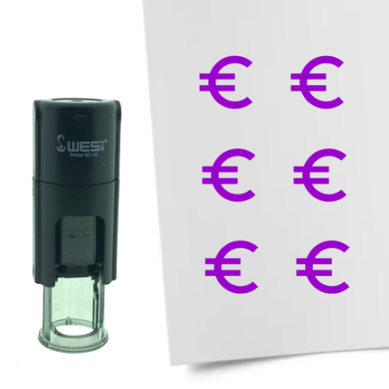 Stamp euro sign - 10 mm print
