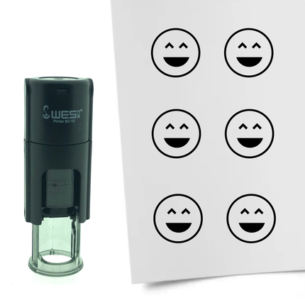 Stamp happy smiley - 10 mm print