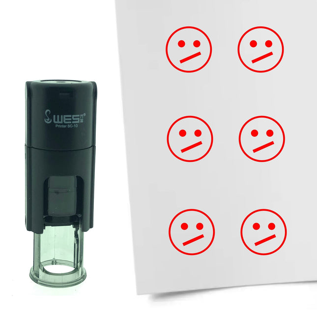 Stamp weird smiley - 10 mm print