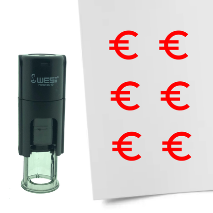 Stamp euro sign - 10 mm print