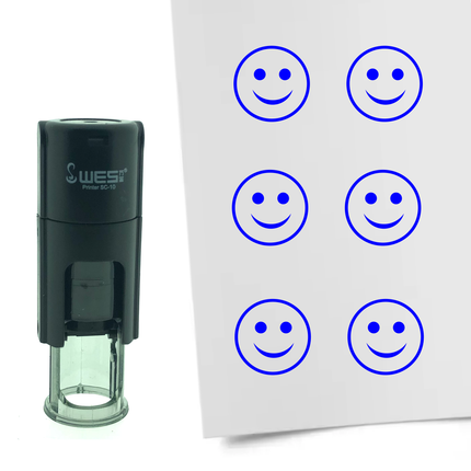 Stamp cheerful smiley - 10 mm print
