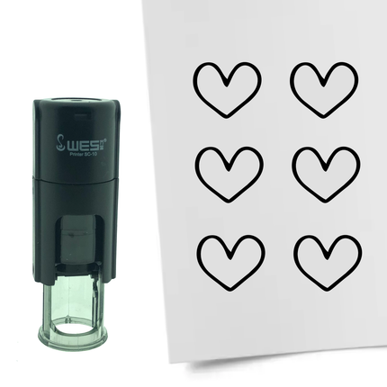 Stamp open heart - 10 mm print