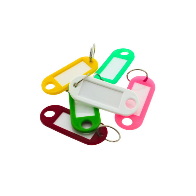 Etiquetas para llaves con anillo 55x22 mm - mezcla de 6 colores