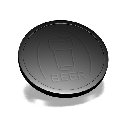 Fichas de plástico con relieve de un vaso de cerveza Ø29 mm - 250 unidades