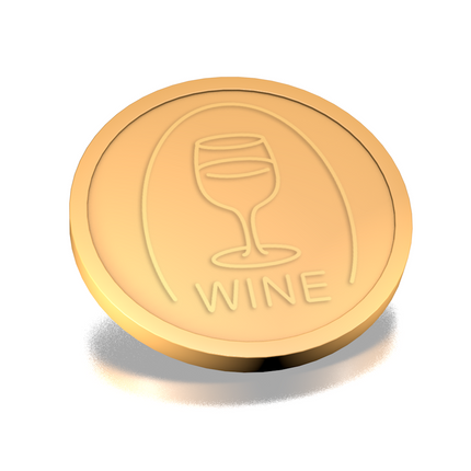 Fichas de plástico con relieve copa de vino Ø29 mm - 250 unidades