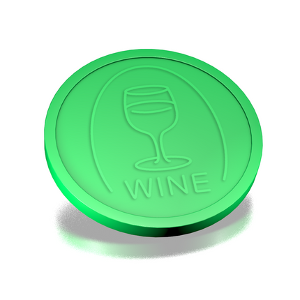 Fichas de plástico con relieve copa de vino Ø29 mm - 250 unidades