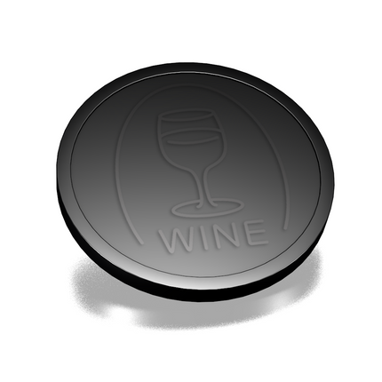 Fichas de plástico con relieve copa de vino Ø29 mm - 250 unidades