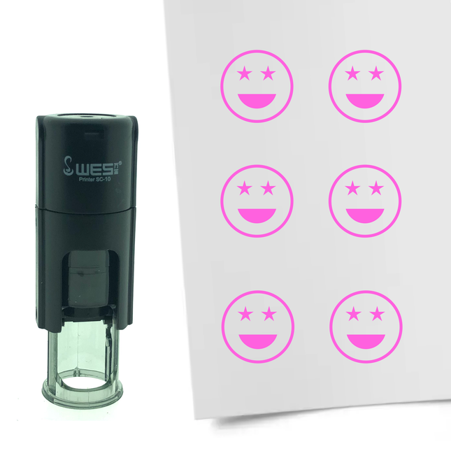 Stamp proud smiley - 10 mm print