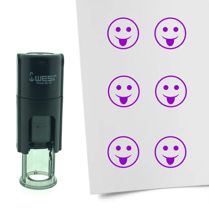 Stamp funny smiley - 10 mm print