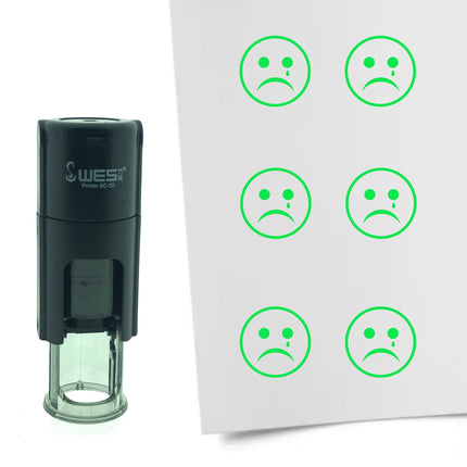 Stamp sad smiley - 10 mm print