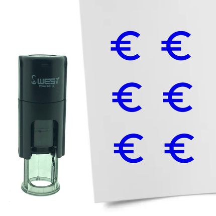Stamp euro sign - 10 mm print