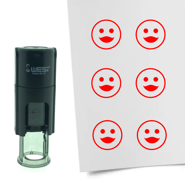 Stamp feminine smiley - 10 mm print