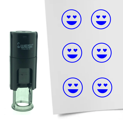 Stamp love smiley - 10 mm print