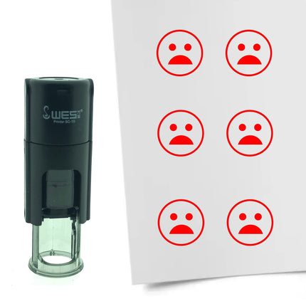 Stamp shocked smiley - 10 mm print