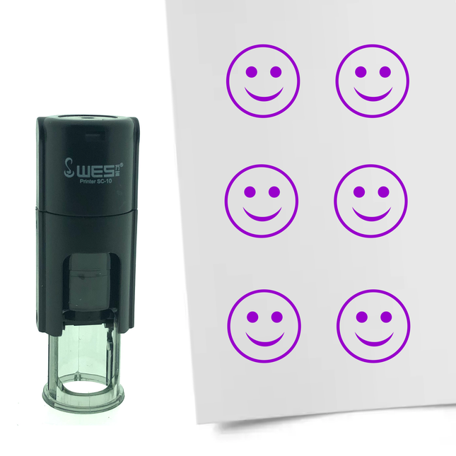 Stamp cheerful smiley - 10 mm print