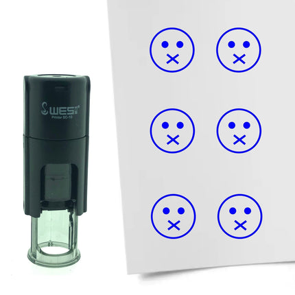 Stamp silent smiley - 10 mm print