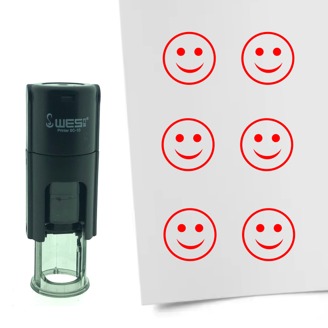 Stamp cheerful smiley - 10 mm print