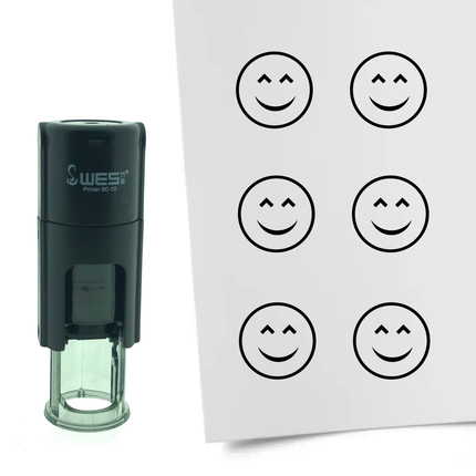 Stamp happy smiley - 10 mm print