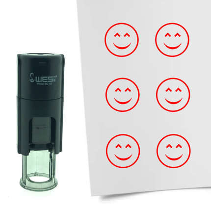 Stamp happy smiley - 10 mm print