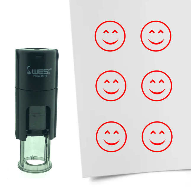 Stamp happy smiley - 10 mm print