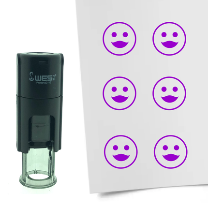 Stamp feminine smiley - 10 mm print