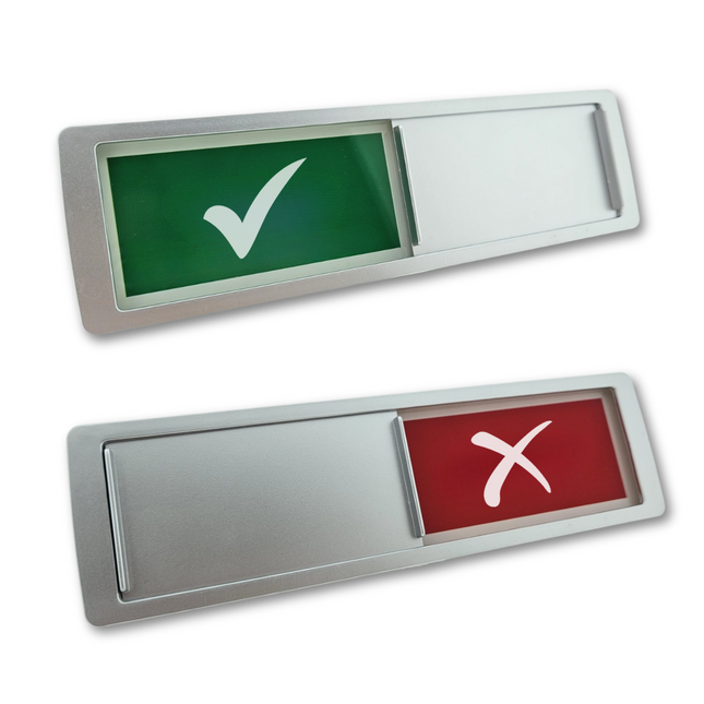 Checkmark - Cross sliding sign 178x50mm - 1 pc