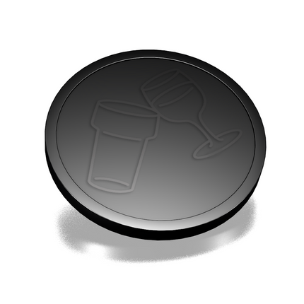 Fichas de plástico en relieve con icono de vaso y copa  Ø29mm - 250 unidades