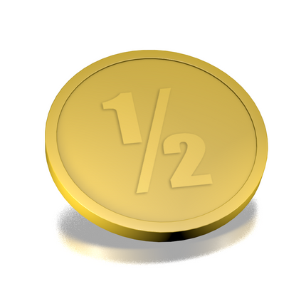 Fichas de plástico con 1/2 en relieve Ø29 mm - 250 unidades