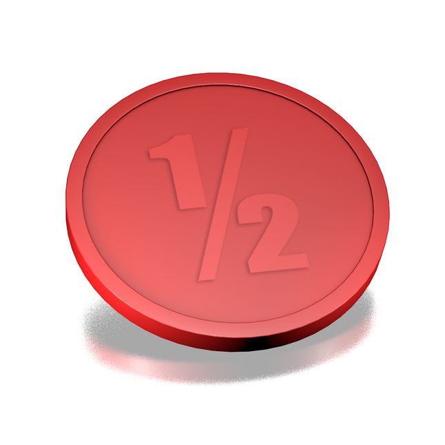 Fichas de plástico con 1/2 en relieve Ø29 mm - 250 unidades