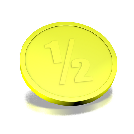 Fichas de plástico con 1/2 en relieve Ø29 mm - 250 unidades