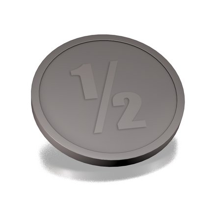 Fichas de plástico con 1/2 en relieve Ø29 mm - 250 unidades