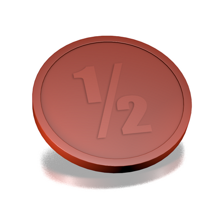 Fichas de plástico con 1/2 en relieve Ø29 mm - 250 unidades