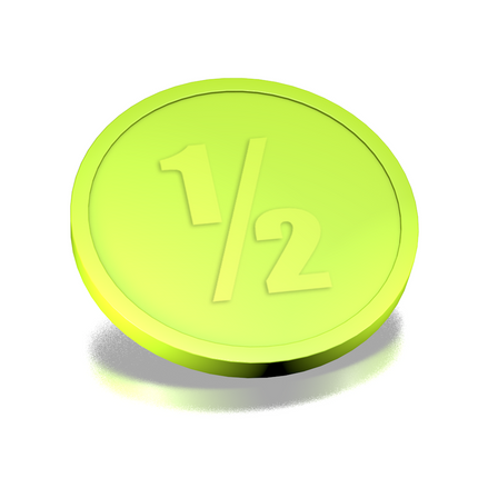 Fichas de plástico con 1/2 en relieve Ø29 mm - 250 unidades