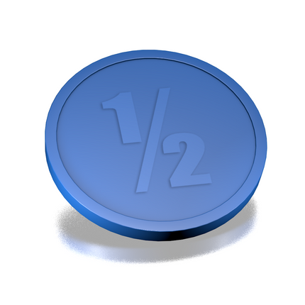 Fichas de plástico con 1/2 en relieve Ø29 mm - 250 unidades