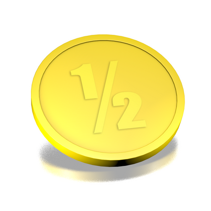 Fichas de plástico con 1/2 en relieve Ø29 mm - 250 unidades