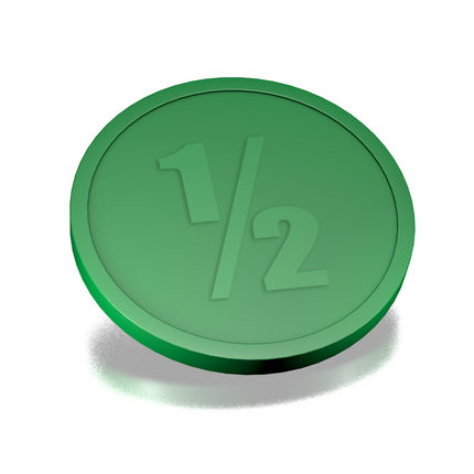 Fichas de plástico con 1/2 en relieve Ø29 mm - 250 unidades