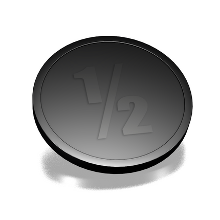 Fichas de plástico con 1/2 en relieve Ø29 mm - 250 unidades