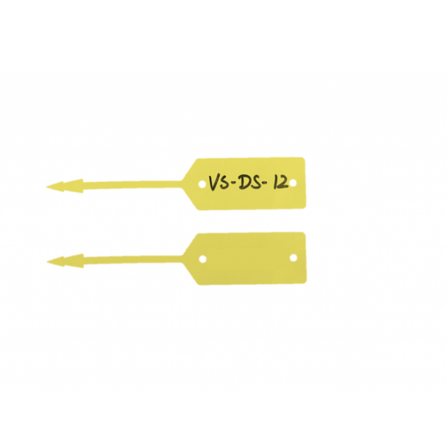 Self-locking key tags yellow HDPE 190x37mm